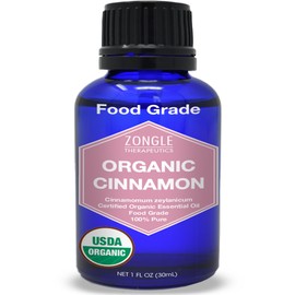 Organic, Cinnamon Essential Oil, Food Grade, for Candy, Cooking, Baking – 100% Pure, Edible, Cinnamon, Leaf, Oil, by Zongle Therapeutics, 1 OZ