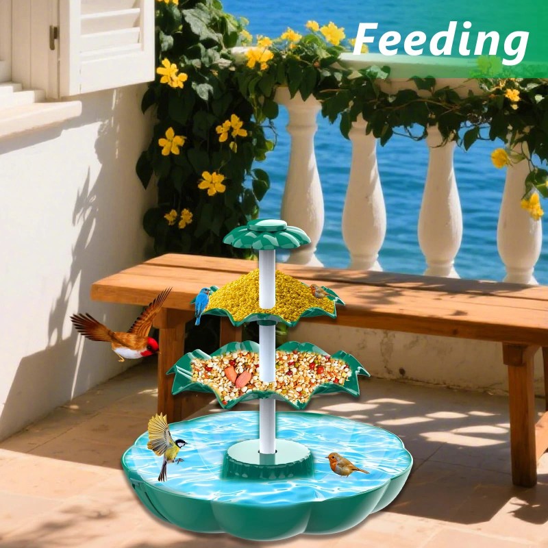 3 Tiered Birdbath Solar Fountain, 6.5W Solar Water Fountain with