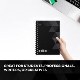 delka A5 Wirebound Notebooks, Ruled Pages, Durable Spiral Binding, Premium Quality Paper for School, Office, and Note-Taking Versatile (Black, Pack of 1)