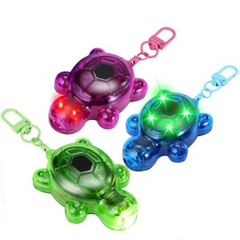 3PCS Set Brighter Cute Turtle Animal Keychain Flashlight, 7 Modes LED & Emergency Mini Flashlight, Key Ring Handbag Purse Keychain Set, Rechargeable Badge Reel Light for Nurses, Outdoor Adventures