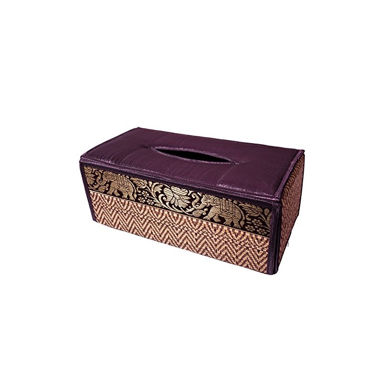 CCcollections Handmade Reed Tissue Box Cover Case - Eco-Friendly Materials