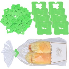 100 Pcs Reusable Plastic Bread Clips - Keep Your Food Fresh with 7/8 x 7/8 inches Food Bag Clips (Green)