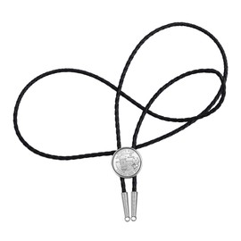 US 2009 Puerto Rico Quarter BU Uncirculated Coin Simple Silver Slide 36" Black Leatherette Cord Bolo Tie NEW - DC & US Territories