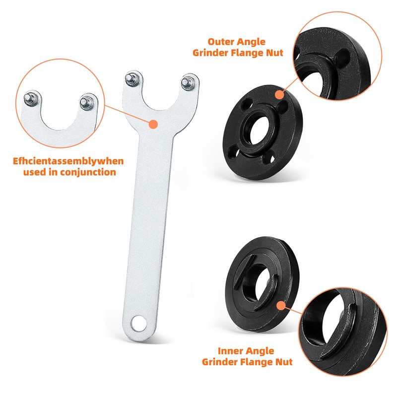 11 Piece Set Grinder Flange Angle Wrench, Metal Spanner Lock