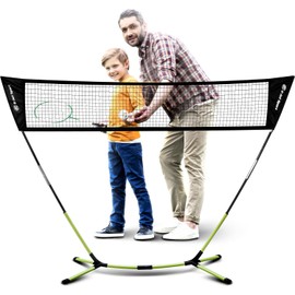 Badminton Net, Portable & Instant Setup (Tool Free Assembly) - Backyard Fun, Beach Park Picnic Outdoor Games