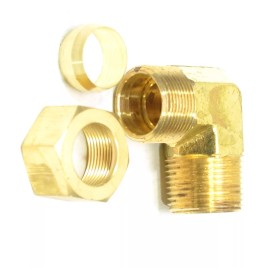 Fasparts 3/4" Tube OD Compression x 3/4" Male Npt Elbow Fitting Adapter Gas Water HVAC