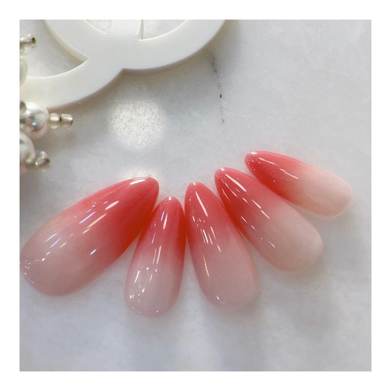 Flower Water GrasHandmade Nail Tips - Petit Round / 꽃물그라수제네일팁