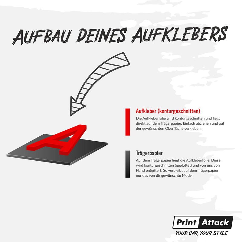 PrintAttack P042 | Emblem N-Performance Seitenschweller 2er-Set Aufkleber Folie |