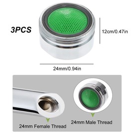 Aerator M24, Tap Filter Aerator, Tap Attachment Aerator, 3 Pieces Mixing Nozzle Insert, Tap Strainer Insert, Tap Strainer M24