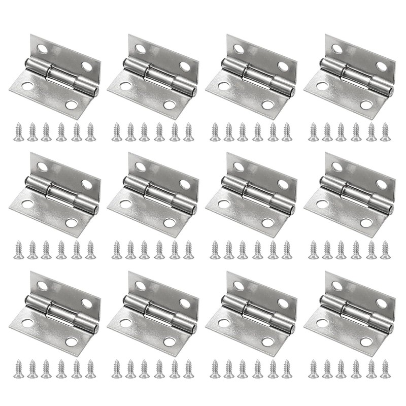 Piutouyar 12 Pack Butt Hinge 1 Inch Mini Hinges 304