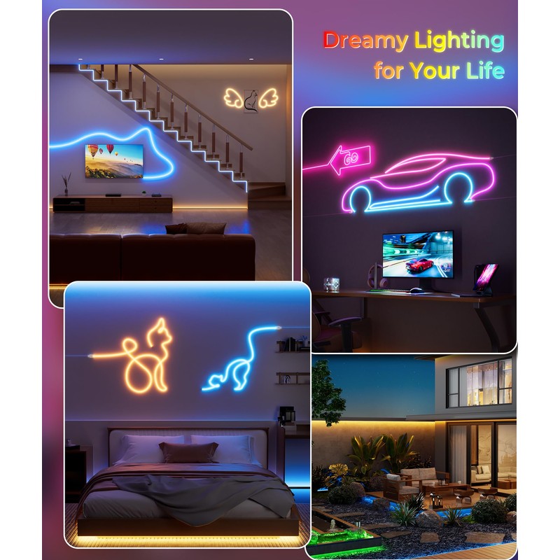 DeckTok 100FT Led Neon Rope Lights Strip - Flexible Led