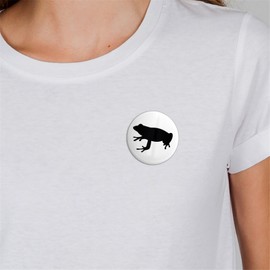 Huuraa Badge Frog Toad Silhouette Gift Pin Size 59 mm Frog Toad Accessory