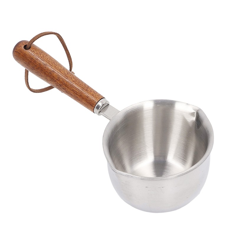Butter Warmer Stainless Steel Wooden Handle 3 Layers Multi Purpose