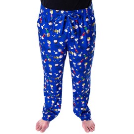 Peanuts Men's Good Grief! Allover Character Pattern Loungewear Sleep Pajama Pants (Medium)