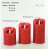 danip red LED flameless Candle with Embedded Star String, 3-Piece