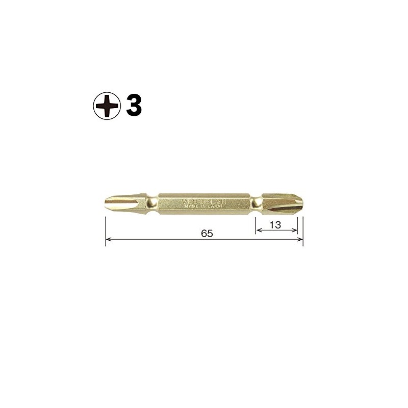 Vessel GM143065 Gold Double Sided Bit + 3 x 65
