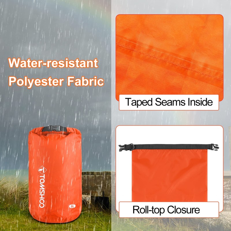 CHUSHEN Waterproof Dry Sacks Pack of 3 Lightweight Dry Bags