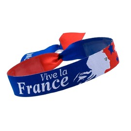 BDM French Flag Bracelet, Men and Women, Adjustable Fabric Republic of France Bracelet
