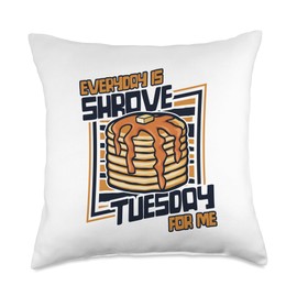 Maker Kit Pancake Mix Pan Day Plush Tool Dad Gifts Everyday is Shrove Tuesday for Me Recipes Pancake Maker Throw Pillow, 18x18, Multicolor