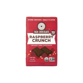 Taza Chocolate Organic Amaze Bar 60% Stone Ground, Raspberry Crunch, 2.5 Ounce (1 Count), Vegan