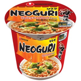 Nongshim Nongshim Neoguri Spicy Seafood Ramen Noodle Soup, 6 Pack, Microwaveable Ramyun Instant Noodle Cup, Bold & Spicy Chili Peppers