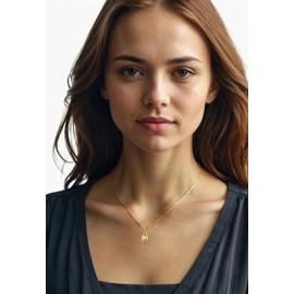 Sofia Milani - Women's Necklace 925 Silver with Zirconia Stones - Oval Pendant, Gold, Cubic Zirconia