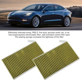 Car Cabin Air Filter, Pack of 2 Car Air Conditioners, Activated Carbon Air Filter, Cabin Air Filter, Good Seal Replacement for Fashion 3 2017-2021, Model Y 2020-2021