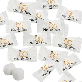 216ct Mr. and Mrs. Wedding Buttermints Individually Wrapped – White Butter Mints for Bridal Shower, Engagement Candy, and Reception – Bulk Wedding Candies