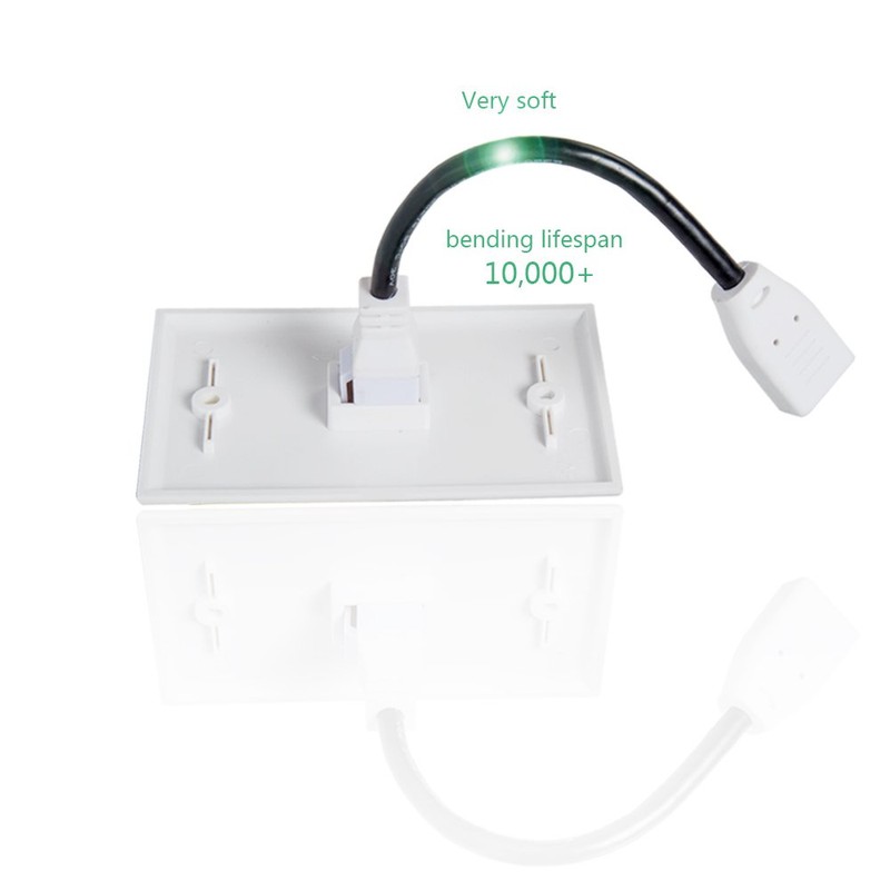 MXTECHNIC Single Port 4K HDMI Wall Plate Outlet Cover with