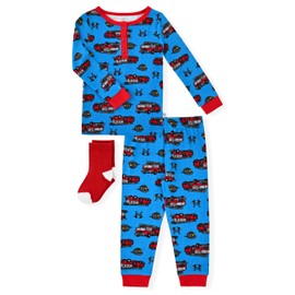 Sleep On It Boys Pajamas Set For Toddlers and Kids Sleepwear With Matching Socks