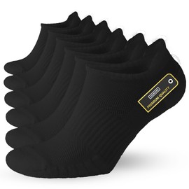 SONNORS 6-Pairs Black Running Socks Mens Womens - Low Cut Men’s Women’s Walking Cycling Gym Socks Size 13-15