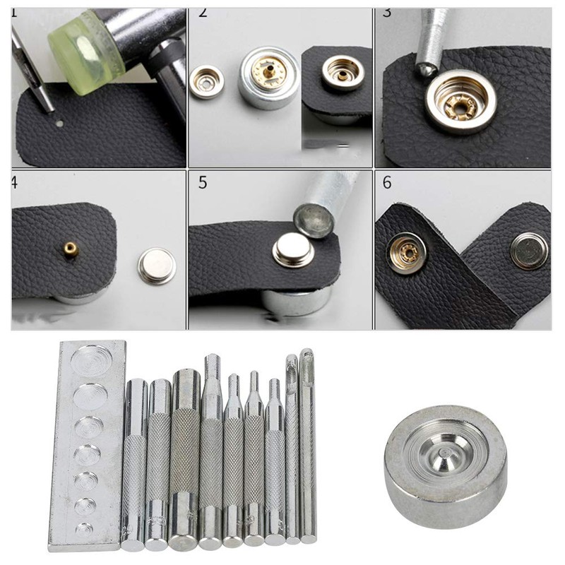 Lybunair Punch Snap Kit Metal Handle Push Button Rivet Setter