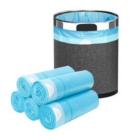 15L Garbage Bags Drawstring, Extra Strong Small Garbage Bag Unscented, Garbage Can Liners for Kitchen Office Home, JUKFITA 4 Gallon Trash Bag, Available in Colors, 100 Count Blue