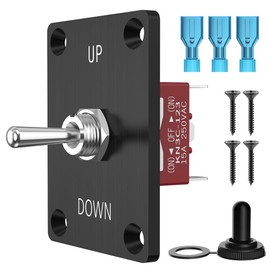 Momentary Toggle Switch, Malictele SPDT 3Pin Waterproof (ON)-Off-(ON) Toggle Switch 12V DC 30A Momentary Switch 3 Way Toggle Switch with Up Down Mounting Panel and Waterproof Cap for Car RV Boats
