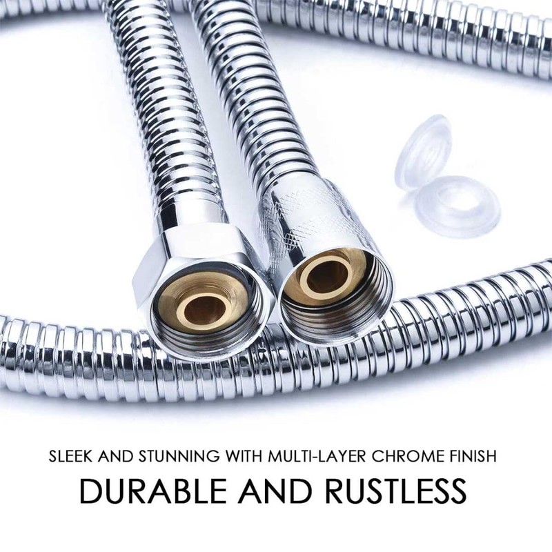 2M Anti-Kink Shower Hose - 304 Stainless Steel Extra Long