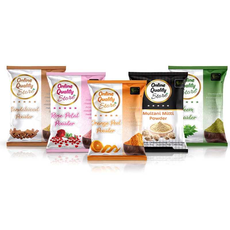 Online Quality Store Multani Mitti Powder + Chandan + Orange