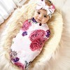 Galabloomer Newborn Receiving Blanket Headband Set Baby Flower Rose Swaddle