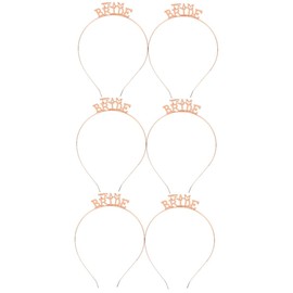 Healeved Pack of 6 Bridal Headbands, Elegant Headband, Team Bride Headband, Rose Gold Hair Accessories for Prom, Bachelorette, Bridesmaid, Zinc Alloy Wedding Dress Accessories