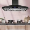 SNDOAS 30 inch Kitchen Wall-Mounted Range Hood 350CFM Touch Panel