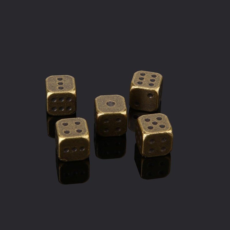 OEAYA 5 Pieces 6-Sided Dice 13MM Solid Metal Game Dice