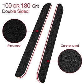 Sularpek Pack of 6 Nail Files, 100/180 Grit, Emery Board Files for Gel Nails, Nail Files for Gel Nails, Nail File, Double-Sided Nail File, Washable, Professional Nail File for Natural Nails and