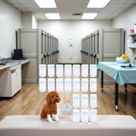 20 Pcs White Disposable Dog Boots for Paw Protection, Adjustable with Adhesive Tape for Small Medium Large Dogs, Socks to Prevent Paw Licking & Wounds (S (5-16lb))