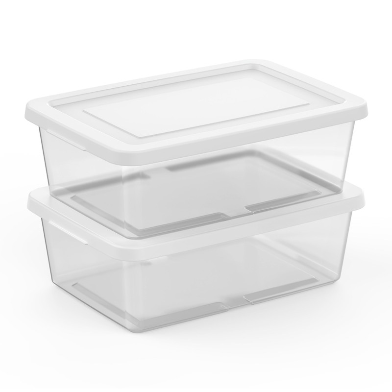 Sterilite 30 Pack Storage Box, 12 Quart Stackable Tote, Clear
