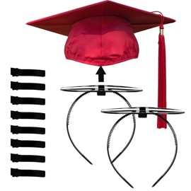 EMOOULI 2 Pcs 2025 Circle New GradInsert, Secure Grad And Hairstyle With 4 hair clips, Not Change Hair, Firm Anti-Fall Hairband for Graduates, Students, Women(Not Including the Hat)