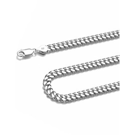 Waitsoul 925 Sterling Silver Cuban Chain Lobster Clasp 8mm Silver Cuban Curb Link Chain Necklace for Men Women Diamond Cut 22 Inches