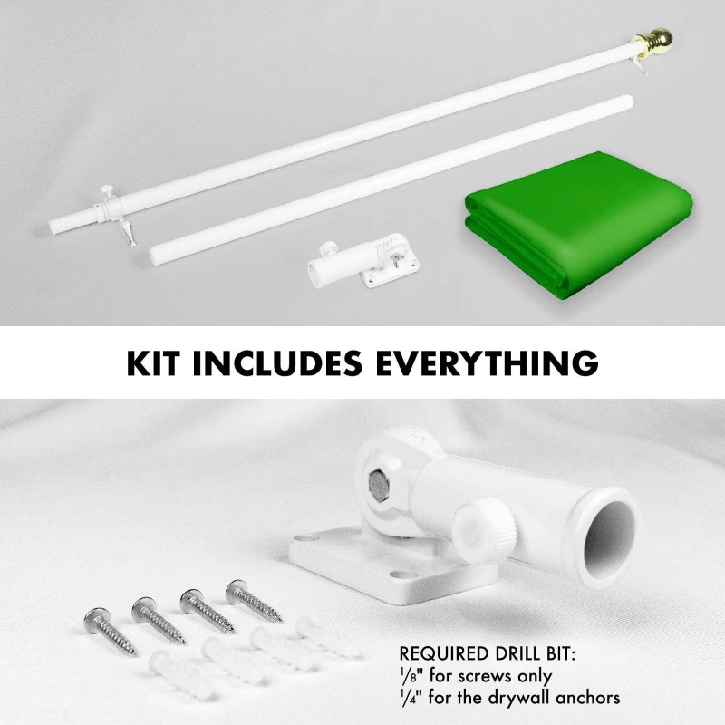 UD_G128 Combo Pack: 5 Ft Tangle Free Aluminum Spinning Flagpole
