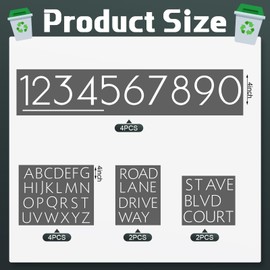 AmazingSpark 2 Sets Trash Can Decal 4 Inches Numbers 2 Inches Letter 12 Pcs Self Adhesive Waterproof UV Resistant Stickers for Garbage Bin, Mailbox, Window, Door, Address Number, Business