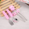 3Pcs/Set Stainless Steel Spoon Fork Chopsticks Child Cutlery Kids Training
