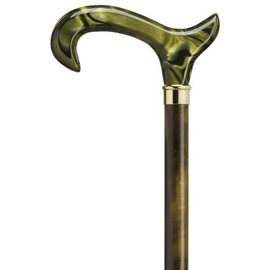 Harvy 972100 Acrylic Green Derby Handle Cane Color: Green