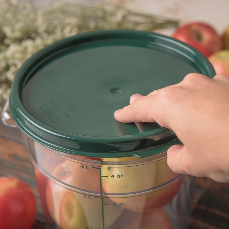Carlisle 1077108 Round Container Lid, Polypropylene, Green, 2-4 Quart